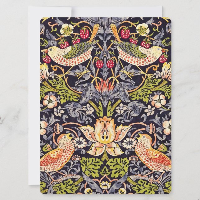 Carte William Morris Strawberry Thief Floral Art nouveau (Devant)