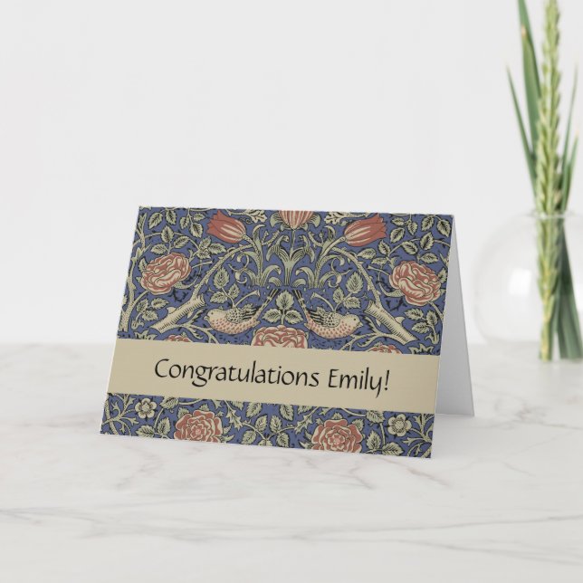 Carte William Morris Tudor Fond d'écran Rose (Devant)
