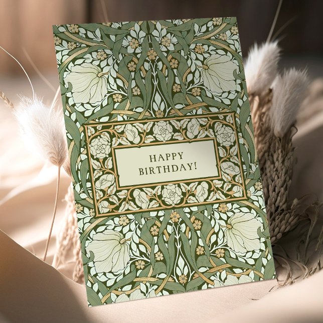 Carte William Morris White et Green Pimpernel Anniversai (Créateur téléchargé)
