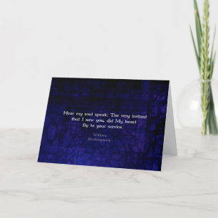 Carte William Shakespeare Citation d'amour romantique