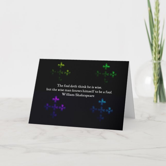 Carte William Shakespeare Citation de sagesse (Devant)