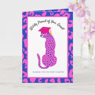 Carte Willy fier Next Chapitre Pink Leopard Graduation