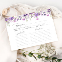 Wilple lilac bridal shower recipe card
