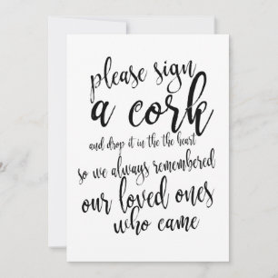 Carte Wine Cork Guest Book Signe Mariage abordable