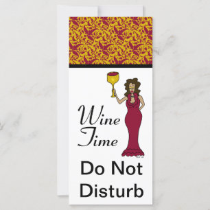 Carte "Wine Time" Diva Damask Ne Disturbe Pas