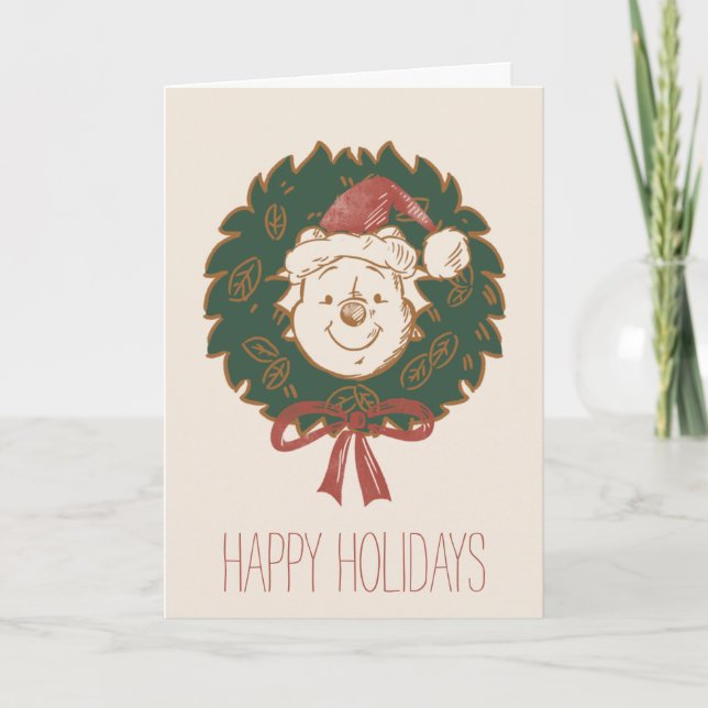 Carte Winnie la couronne de Noël de l'Ooh (Devant)