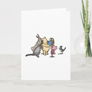 Carte Winnie l'Ooh et les amis Blue présent
