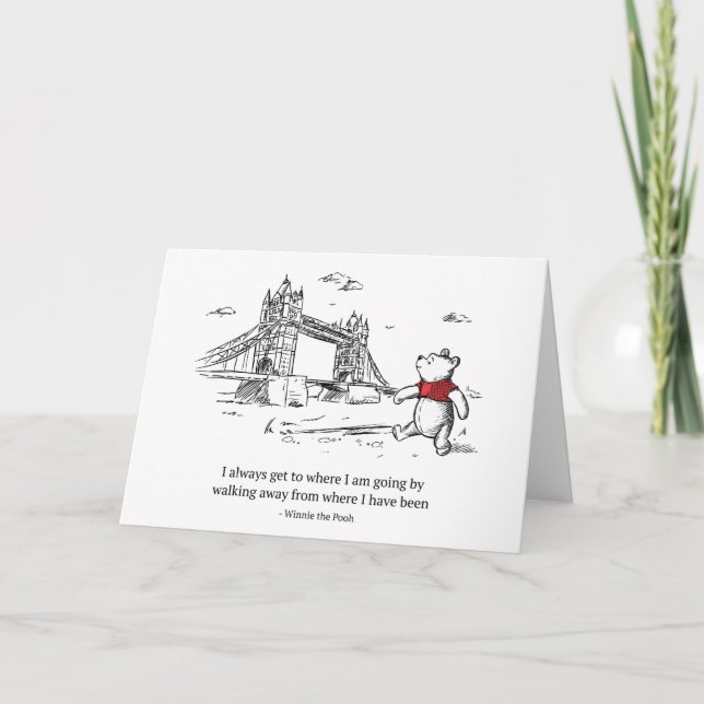 Carte Winnie l'Ooh | J'arrive toujours là où je vais (Devant)