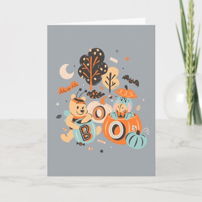 Carte Winnie l'ourson et Eeyore Halloween Boo! (Devant)