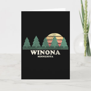 Carte Winona Mn Vintage Tee Rétro Design 70s 