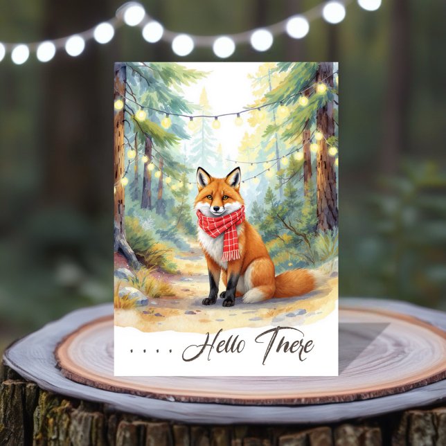 Carte Winter Holiday Fox (Bring a touch of woodland magic to your holiday season with this charming illustration of a fox.)