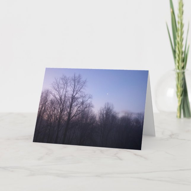 Carte Winter Moon Matin Paysage Photographie (Devant)
