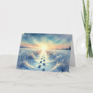 Carte Winter Pet Sympathy Watercolor Card