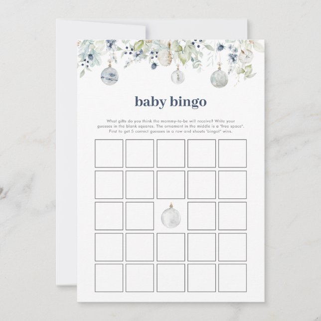 Carte Winter Wonderland Baby Bingo Baby shower Jeu (Devant)