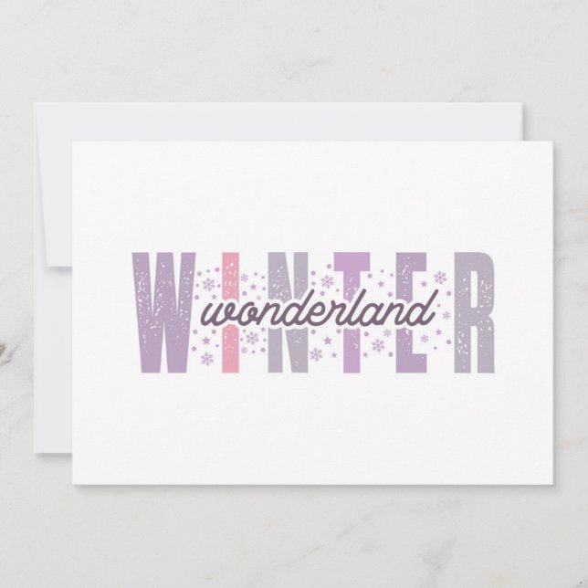 Carte Winter Wonderland - Typographie Festive Art (Devant)