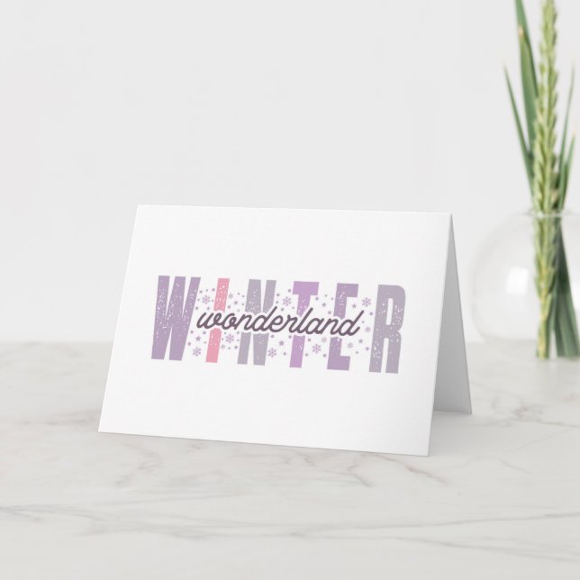 Carte Winter Wonderland - Typographie festive artistique (Devant)