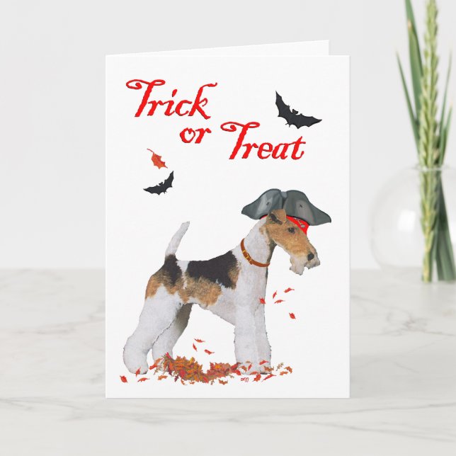 Carte Wire Fox Terrier Halloween (Devant)