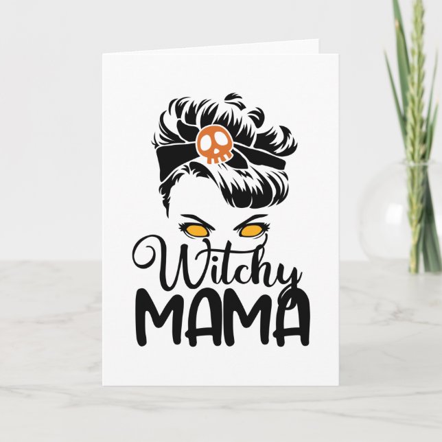 Carte Witchy Mama, Scary Witch Maman Cadeaux Halloween (Devant)