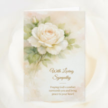 With Loving Sympathy Christian Ivory Floral 