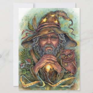 Carte Wizard Art Card Forest Imaginaire Magic Owl
