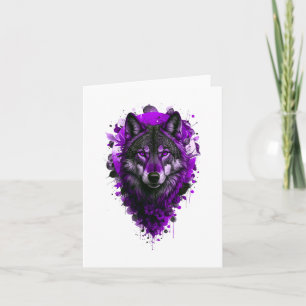 Carte Wolf Art - Autocollant violet