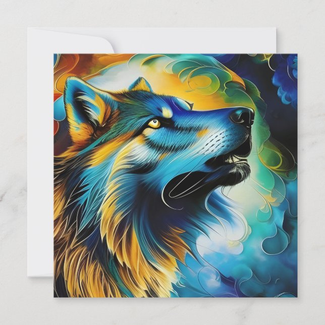 Carte Wolf Howl coloré (Devant)
