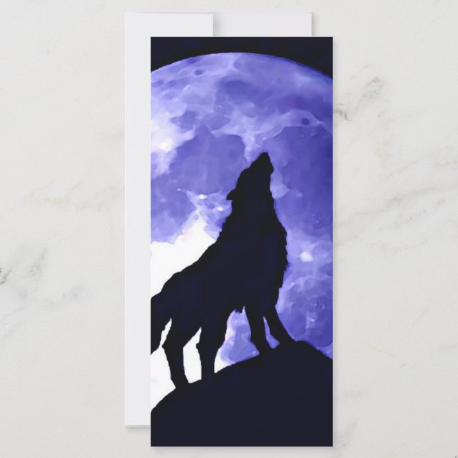 Carte Wolf Howling à Moon (Devant)