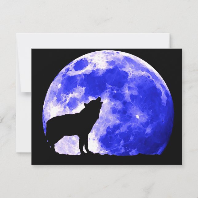 Carte Wolf Howling à Moon (Devant)
