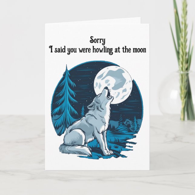 Carte Wolf hurle sur la lune (Devant)