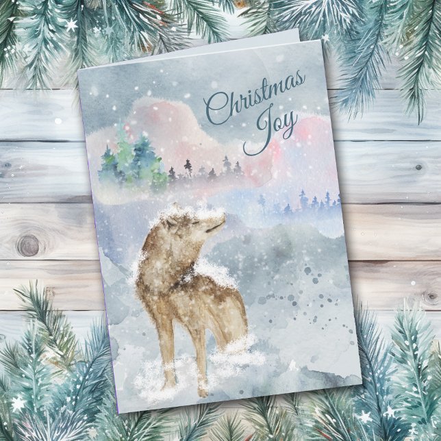 Carte Wolf paysager Abstrait dans la fête de Noël de nei (Créateur téléchargé)