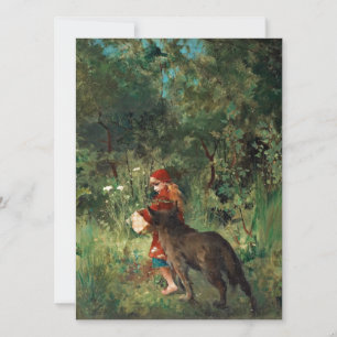 Carte Wolf sur le chemin avec rouge