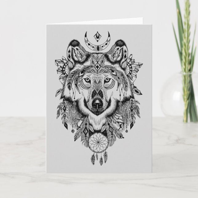 Carte Wolf tribal indien (Devant)
