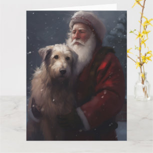 Carte Wolfhound avec Noël Festif du Père Noël