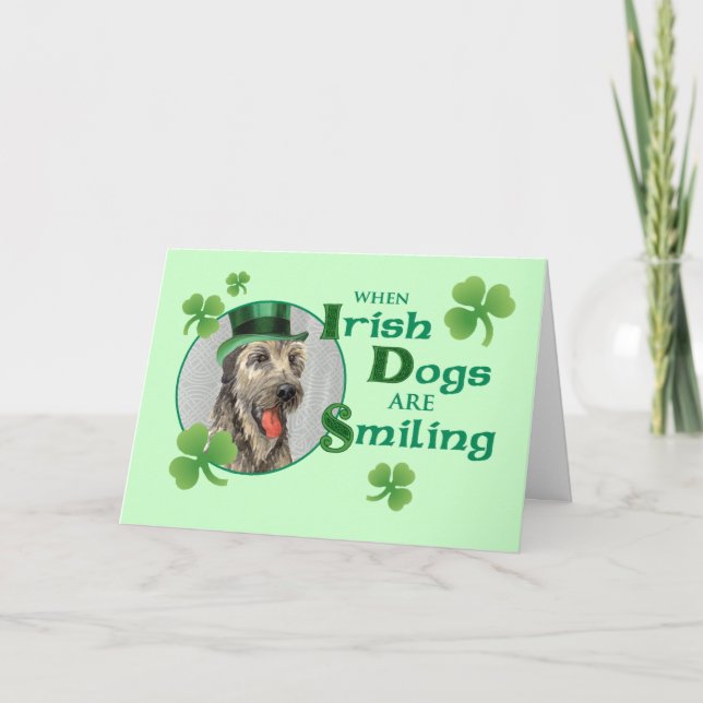 Carte Wolfhound irlandais de la Saint-Patrick (Devant)