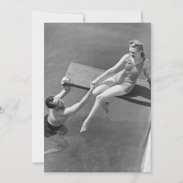 Carte Woman on diving board (Devant)