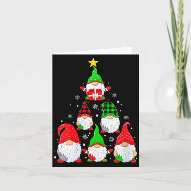 Carte Womens Gnomes Christmas Tree Pajamas Funny Gnome H (Devant)