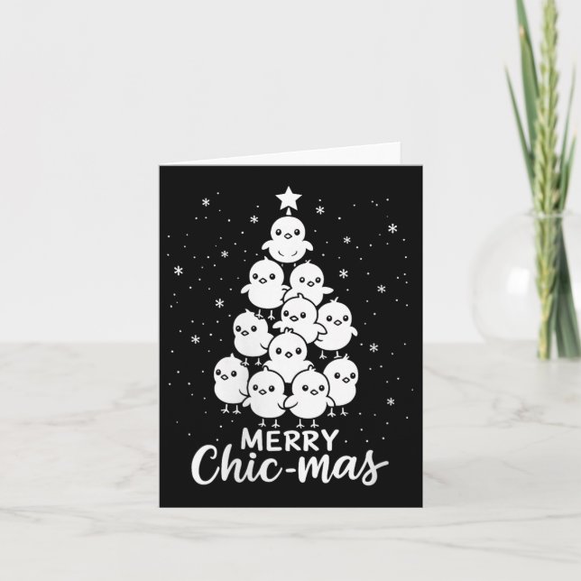 Carte Womens Merry Chic-mas Cute Chicks Christmas Tree F (Devant)
