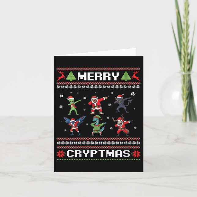 Carte Womens Merry Cryptmas Dabbing Cryptid Monsters Fun (Devant)