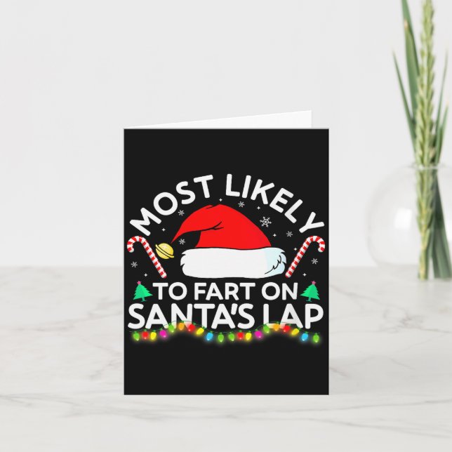 Carte Womens Most Likely To Fart On Santa's Lap Family M (Devant)
