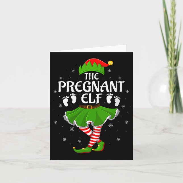 Carte Womens Pregnant Elf Christmas Family Girls Women E (Devant)