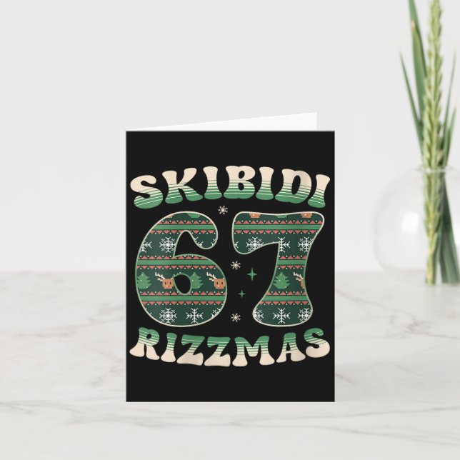 Carte Womens Skibidi Rizzmas 67 Six Seven Meme Ugly Chri (Devant)