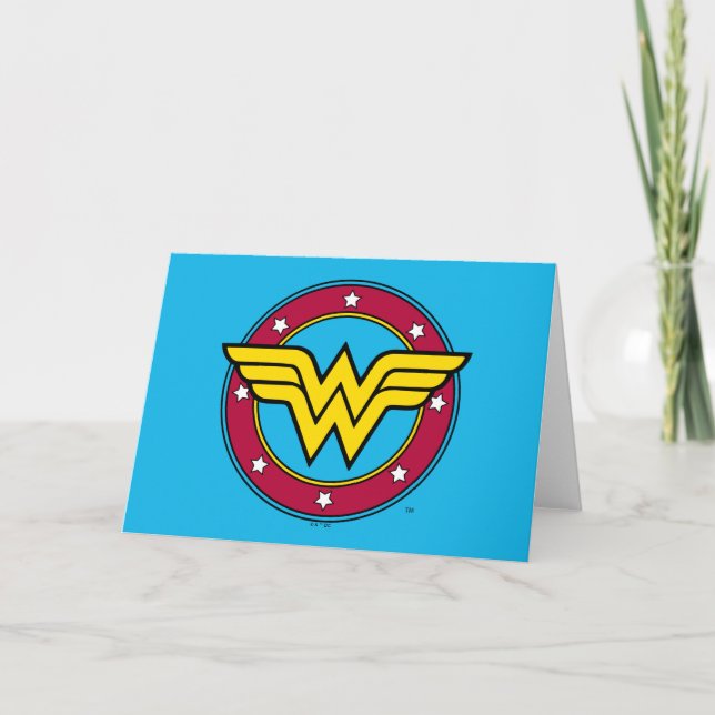 Carte Wonder Woman | Logo Cercle & Etoiles (Devant)