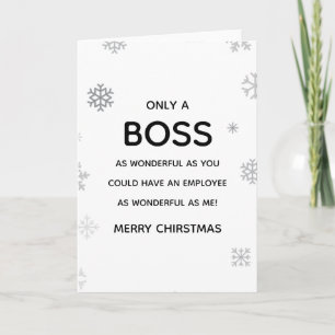 Carte wonderful boss/manager funny Christmas