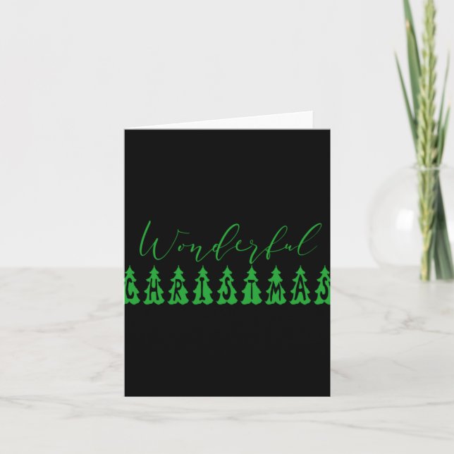 Carte Wonderful Christmas Tree Green Tygraphy  (Devant)