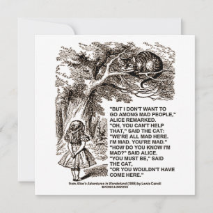 Carte Wonderland Alice Go Among Mad People Citation