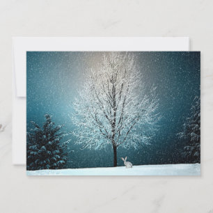 Carte Wonderland d'hiver avec lapin