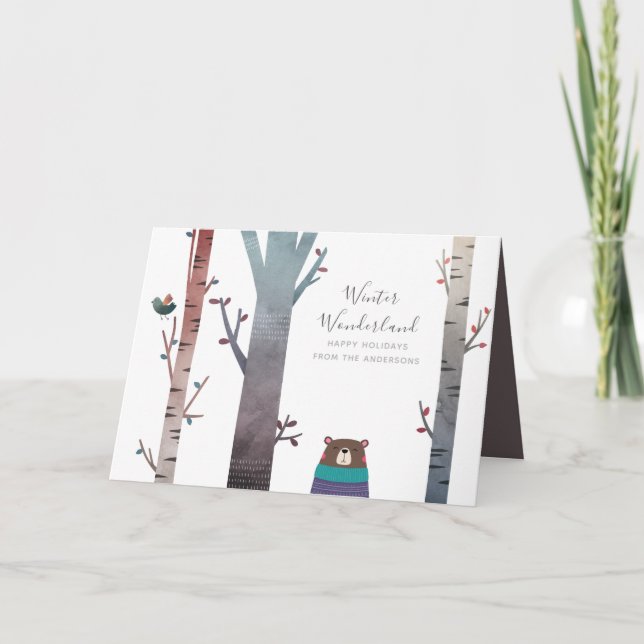 Carte Wonderland d'hiver Moderne Noël vacances sur mesur (Devant)