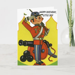 Carte Wooden Soldier with Cannon Happy Birthday Boy Old 