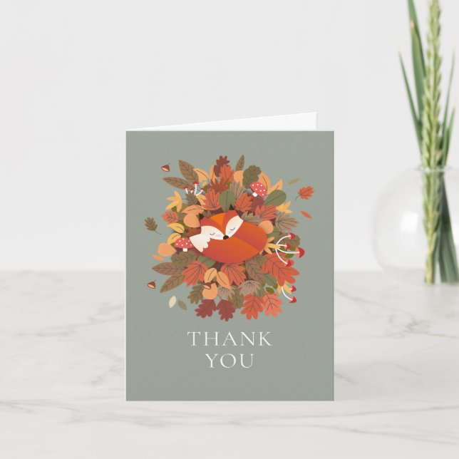 Carte Woodland Fox Cub Merci (Devant)
