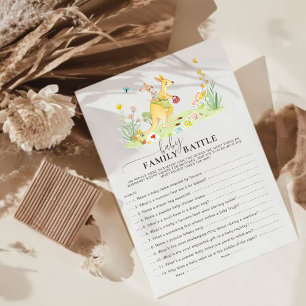 Carte Woodland Kangaroo Baby Family jeu de bataille